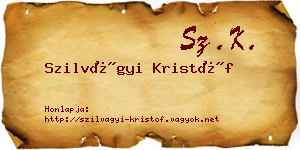 Szilvágyi Kristóf névjegykártya