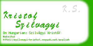 kristof szilvagyi business card